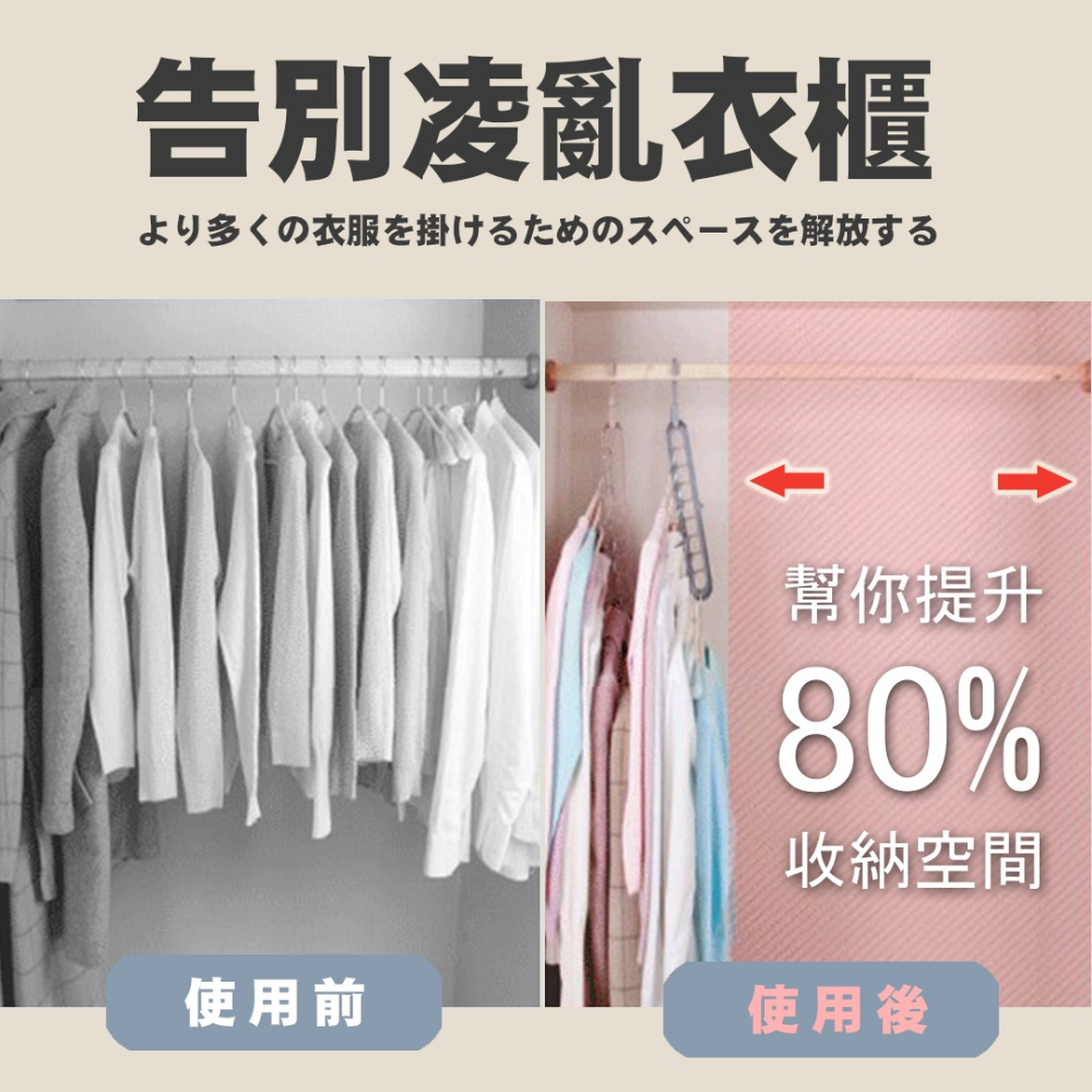 多功能魔術衣架 最強收納 多功能直立橫掛晾衣架曬衣架烘衣曬衣 衣服衣物衣櫃收納 省空間 居家必備【00323】-細節圖2