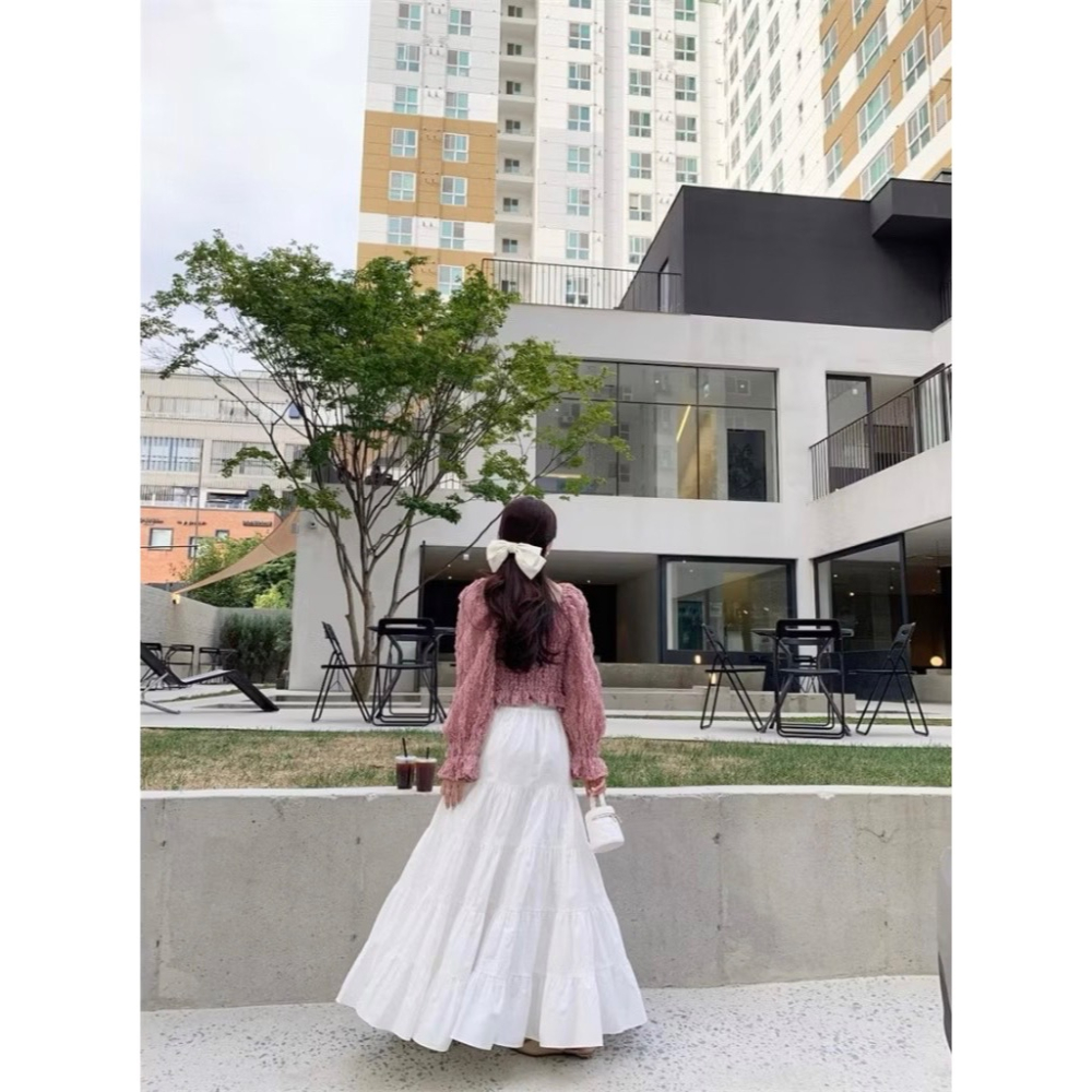 ꒰ 全新 ꒱ 鬆緊腰圍👑仙女必備👗百搭顯瘦蓬蓬蛋糕長裙-細節圖3