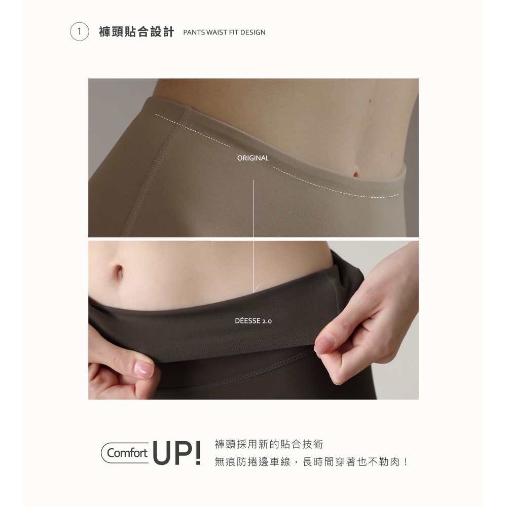 ꒰ 全新 ꒱ Hygge Hug－[Déesse2.0] 高腰無尷尬線裸感九分瑜珈褲Leggings-細節圖2