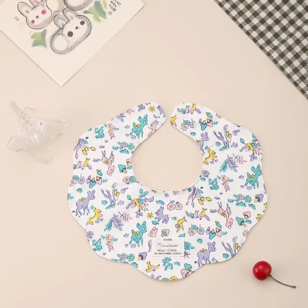 韓版同款360度可旋轉口水巾兒童圍兜A類棉防水嬰兒口水巾-規格圖1