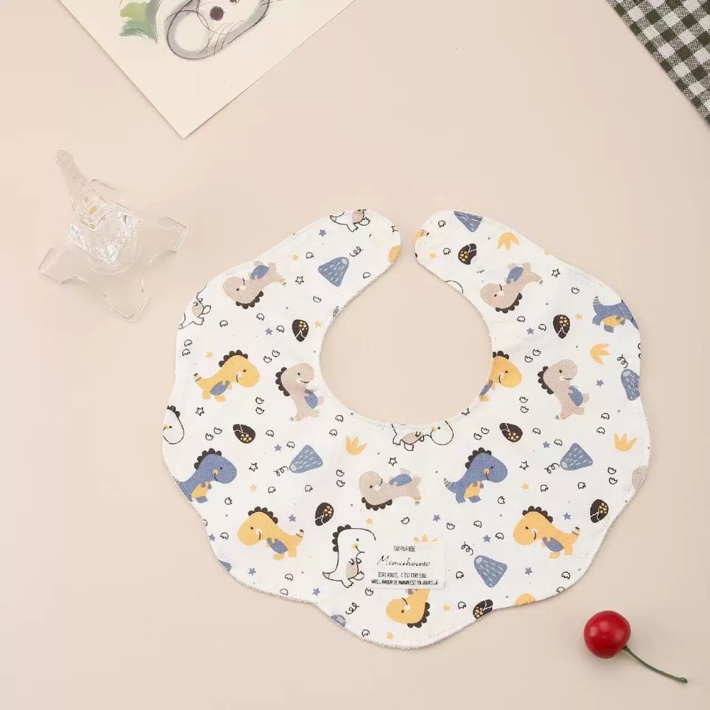 韓版同款360度可旋轉口水巾兒童圍兜A類棉防水嬰兒口水巾-規格圖1