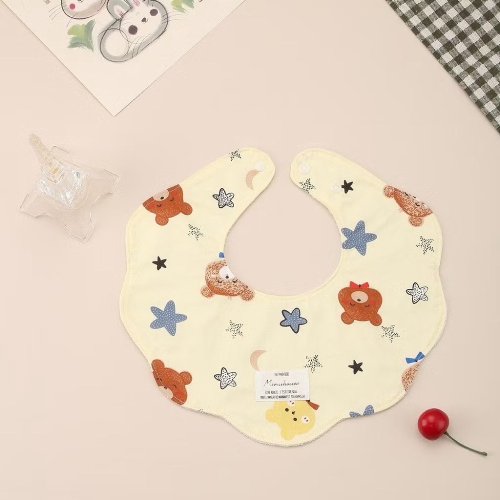 韓版同款360度可旋轉口水巾兒童圍兜A類棉防水嬰兒口水巾-規格圖1