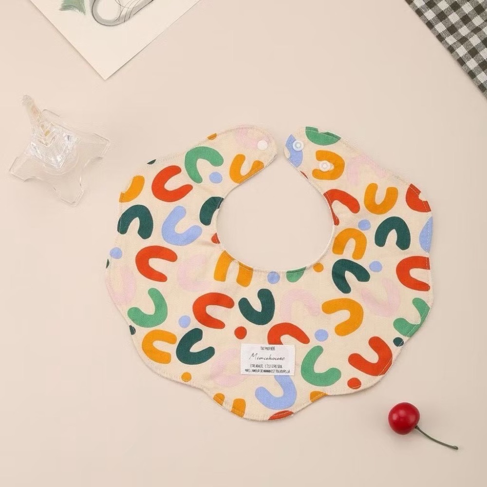 韓版同款360度可旋轉口水巾兒童圍兜A類棉防水嬰兒口水巾-規格圖1