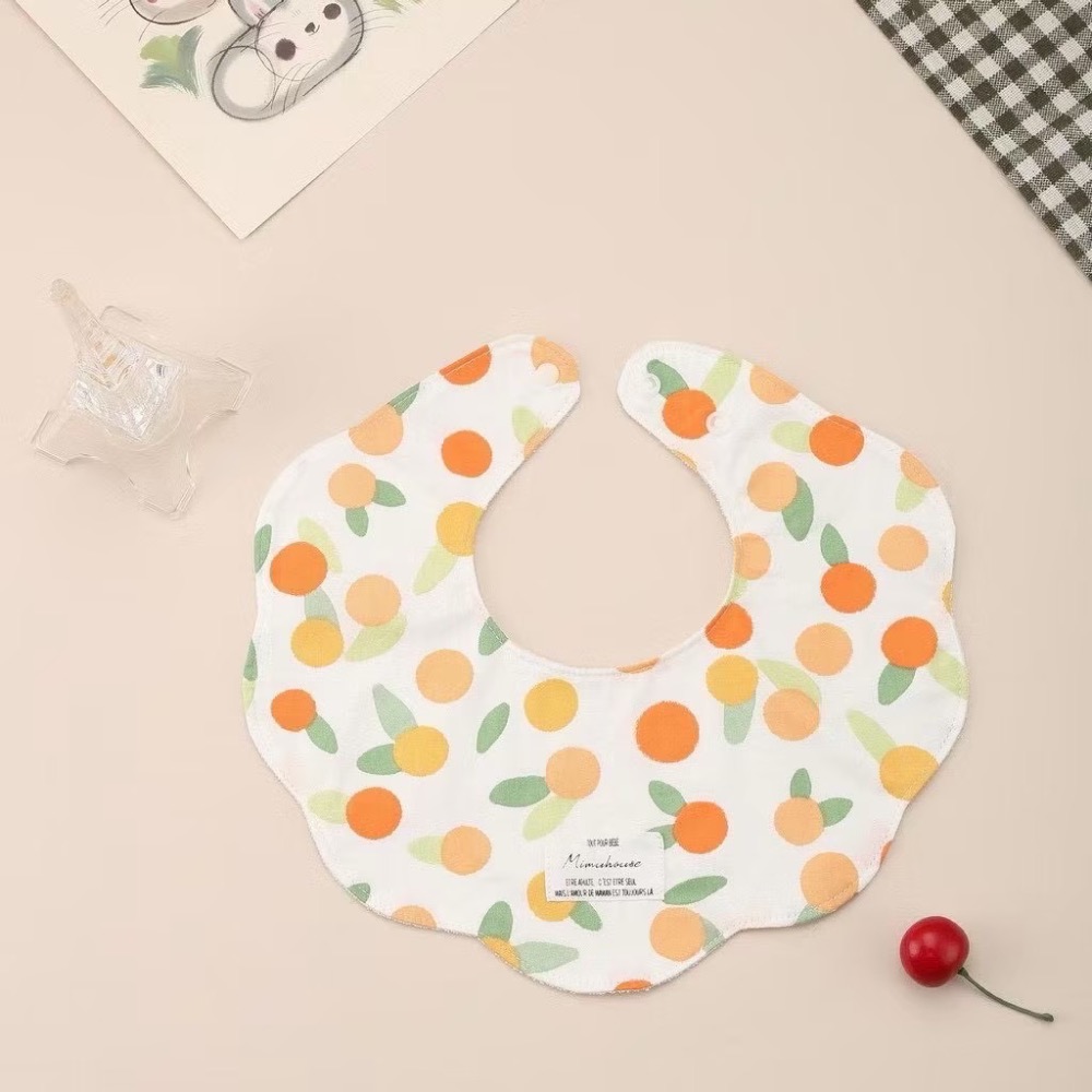 韓版同款360度可旋轉口水巾兒童圍兜A類棉防水嬰兒口水巾-規格圖1