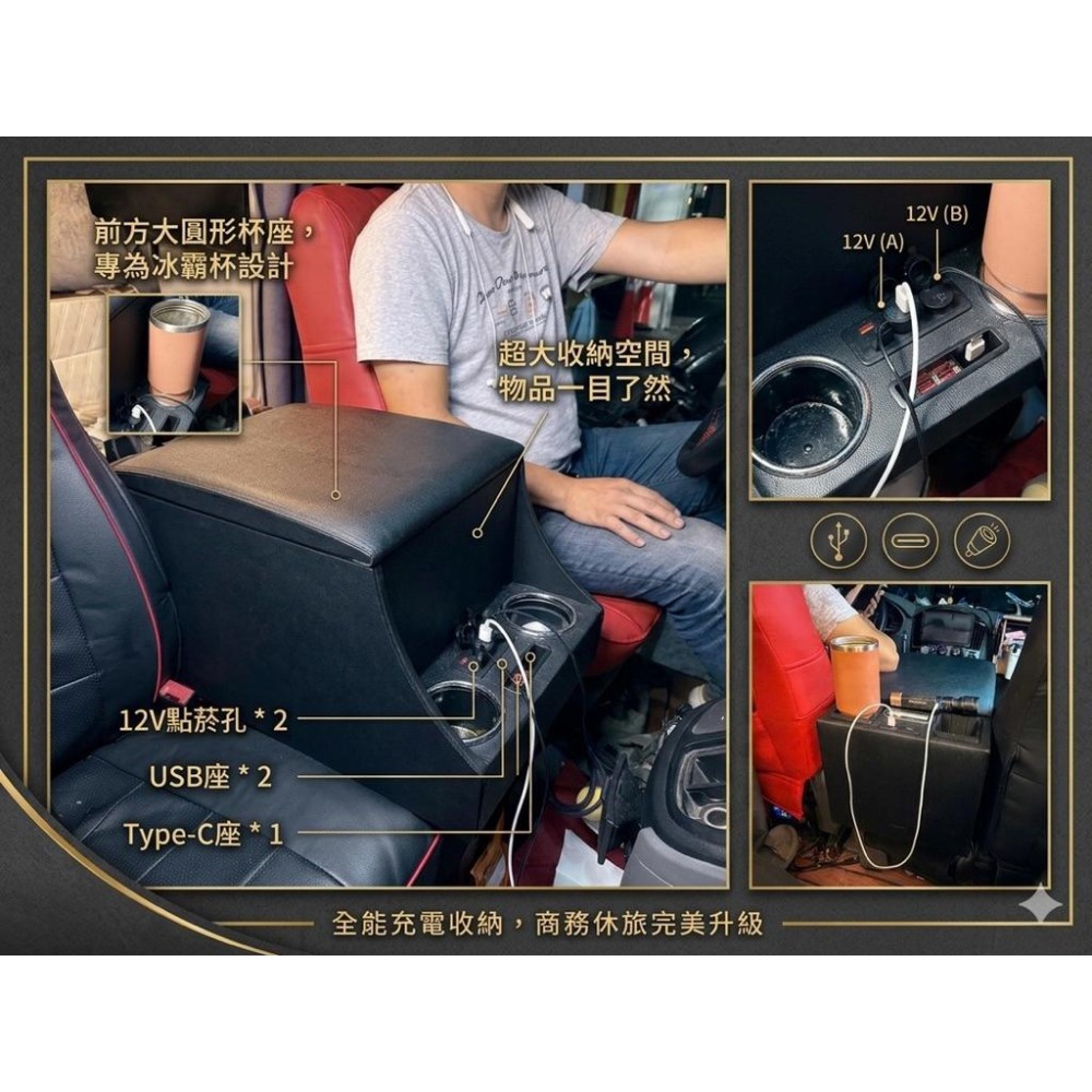 🚐 現代 Starex 專用大型扶手箱｜專車設計｜無損安裝｜超大收納空間-細節圖6