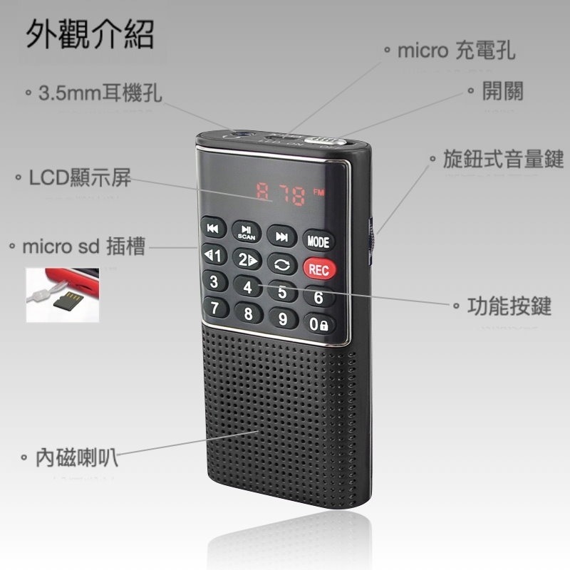 Dennys MP3 FM 插卡式錄音收音機 MS-K588-細節圖11