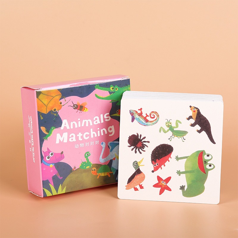 動物對對碰🐕‍🦺 桌遊 卡牌遊戲 益智對對碰 玩具 早教教具 認知卡 配對桌遊 兒童節禮物 眼明手快 找找看 邏輯思維訓-細節圖11
