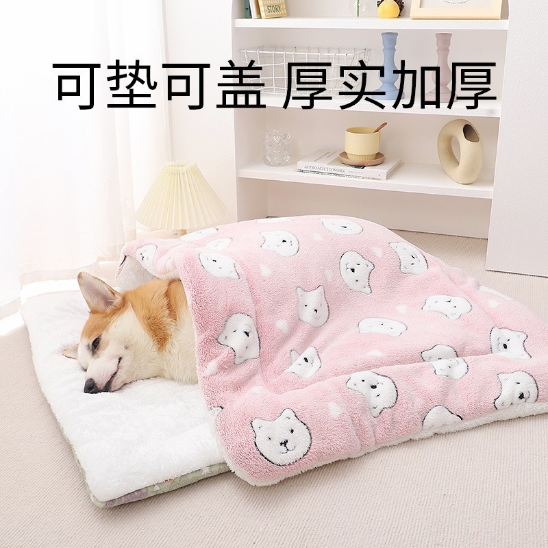 台灣現貨 + 預購 * 寵物墊加厚秋冬保暖貓咪狗狗墊子防滑毛毯坐墊-細節圖3