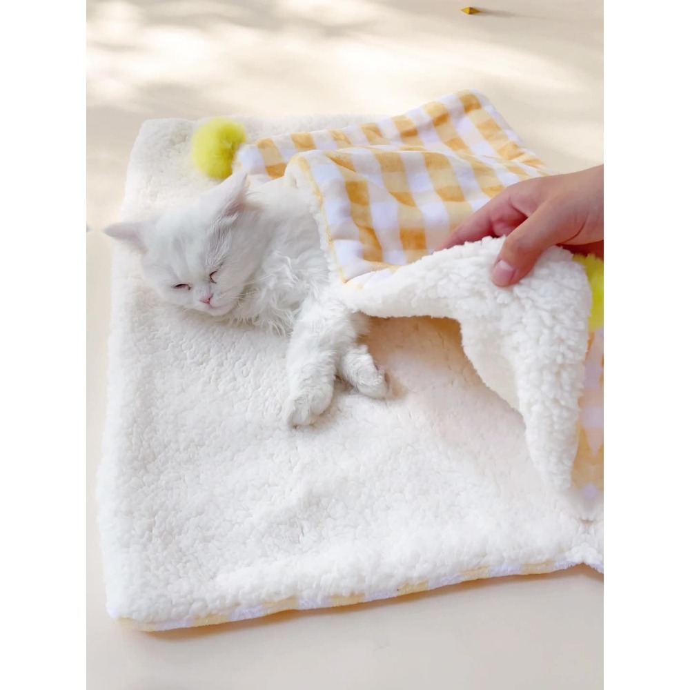 C332台灣現貨 + 預購 * 寵物毛毯 加厚保暖 狗墊 貓墊格子地毯法蘭絨小型犬被子貓用品-細節圖3