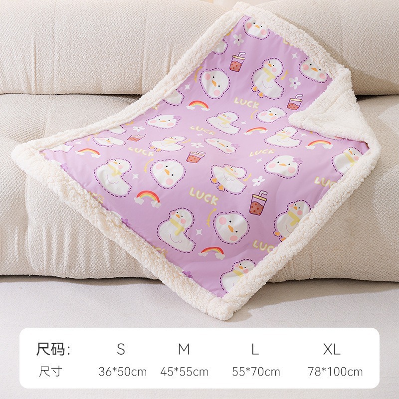 C332台灣現貨 + 預購 * 寵物毛毯 加厚保暖 狗墊 貓墊格子地毯法蘭絨小型犬被子貓用品-規格圖9