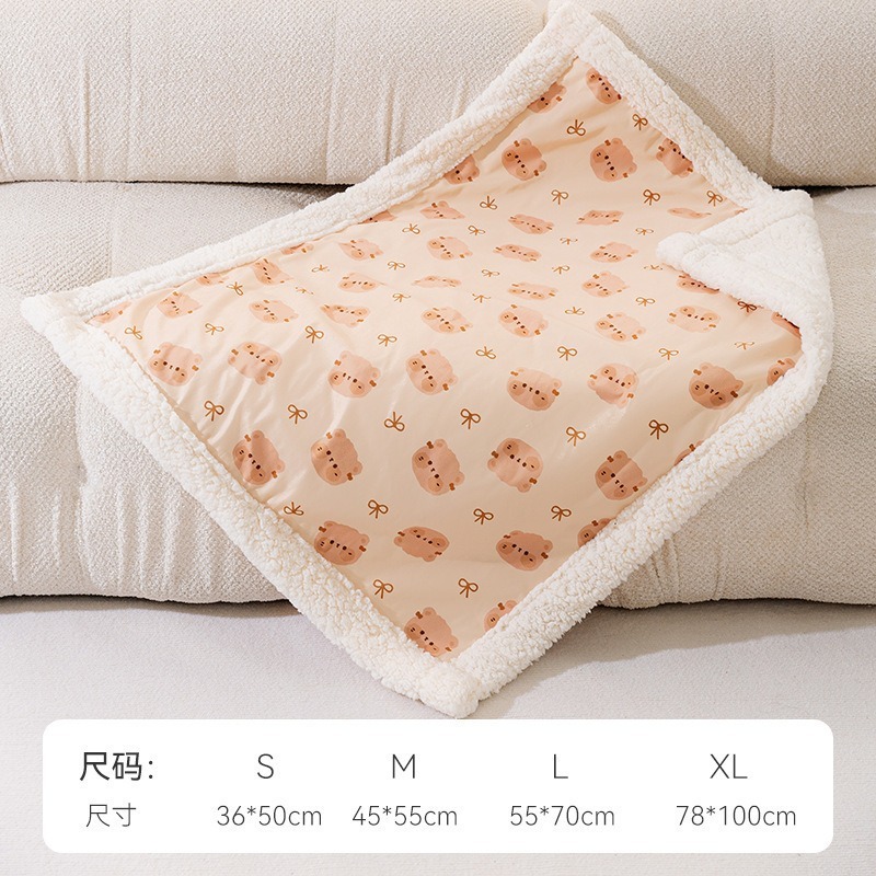 C332台灣現貨 + 預購 * 寵物毛毯 加厚保暖 狗墊 貓墊格子地毯法蘭絨小型犬被子貓用品-規格圖9