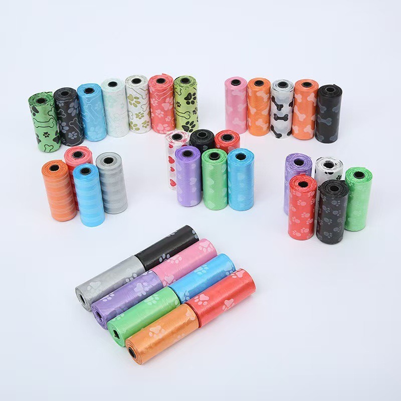 台灣現貨+預購 * 寵物拾便袋塑膠袋印花腳印骨頭垃圾袋狗狗拾便袋-細節圖4