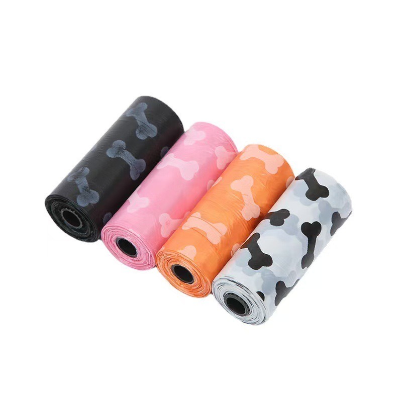 台灣現貨+預購 * 寵物拾便袋塑膠袋印花腳印骨頭垃圾袋狗狗拾便袋-規格圖5