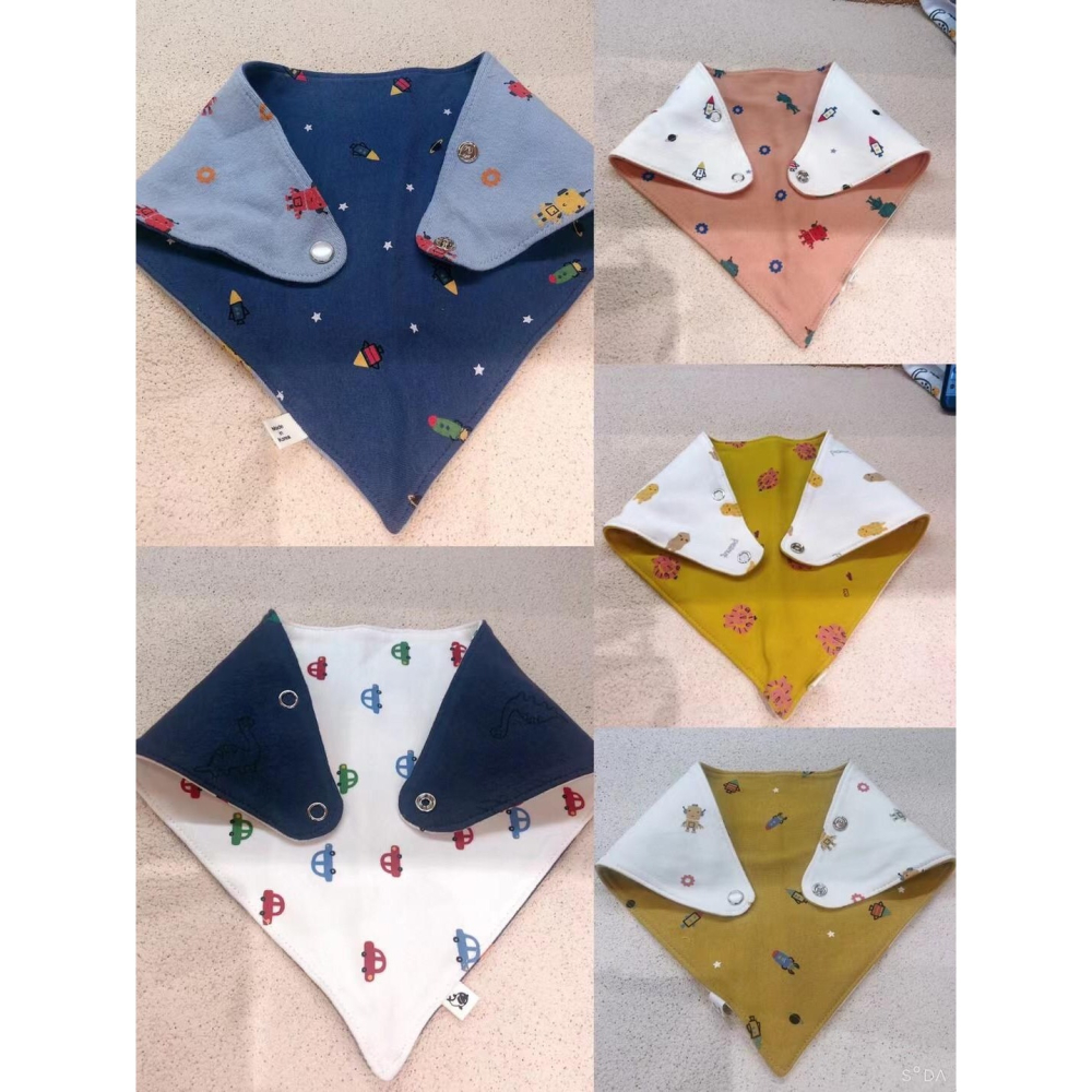 「現貨」韓國100%正韓  嬰兒純棉雙面口水巾-細節圖4