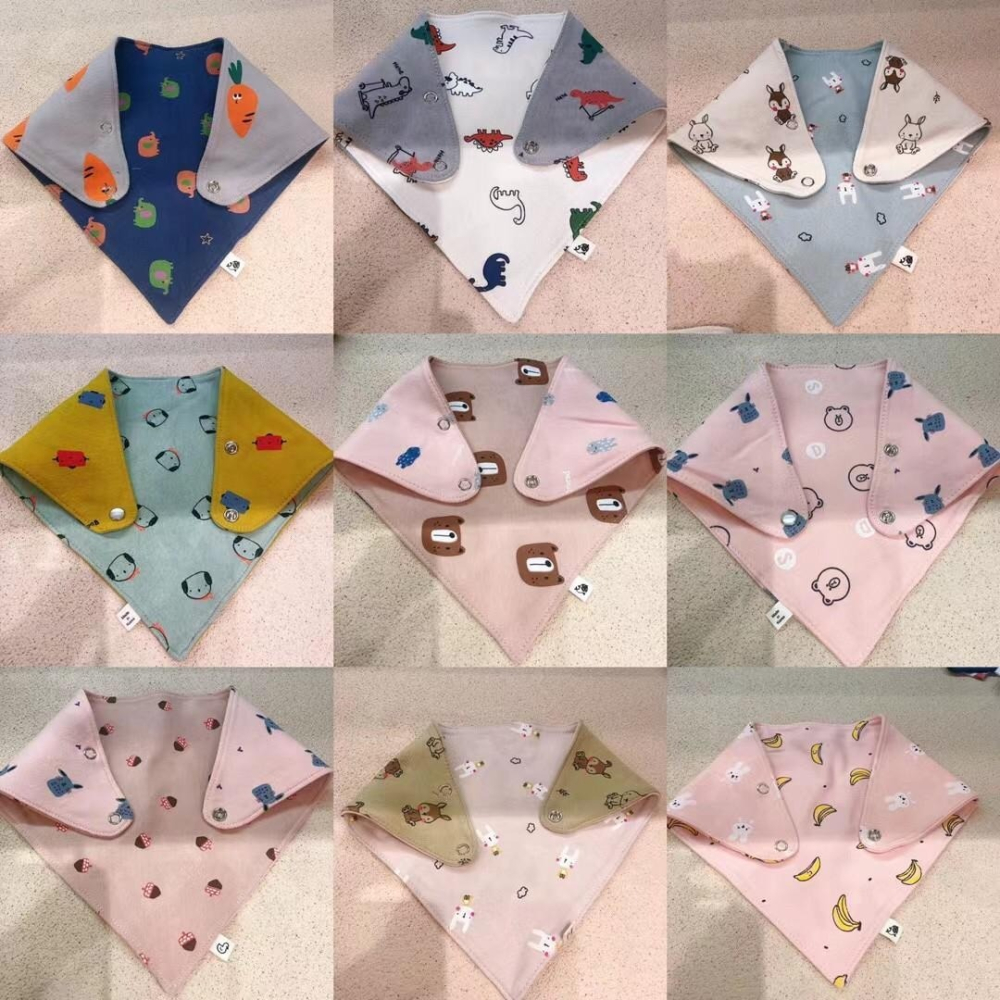 「現貨」韓國100%正韓  嬰兒純棉雙面口水巾-細節圖5