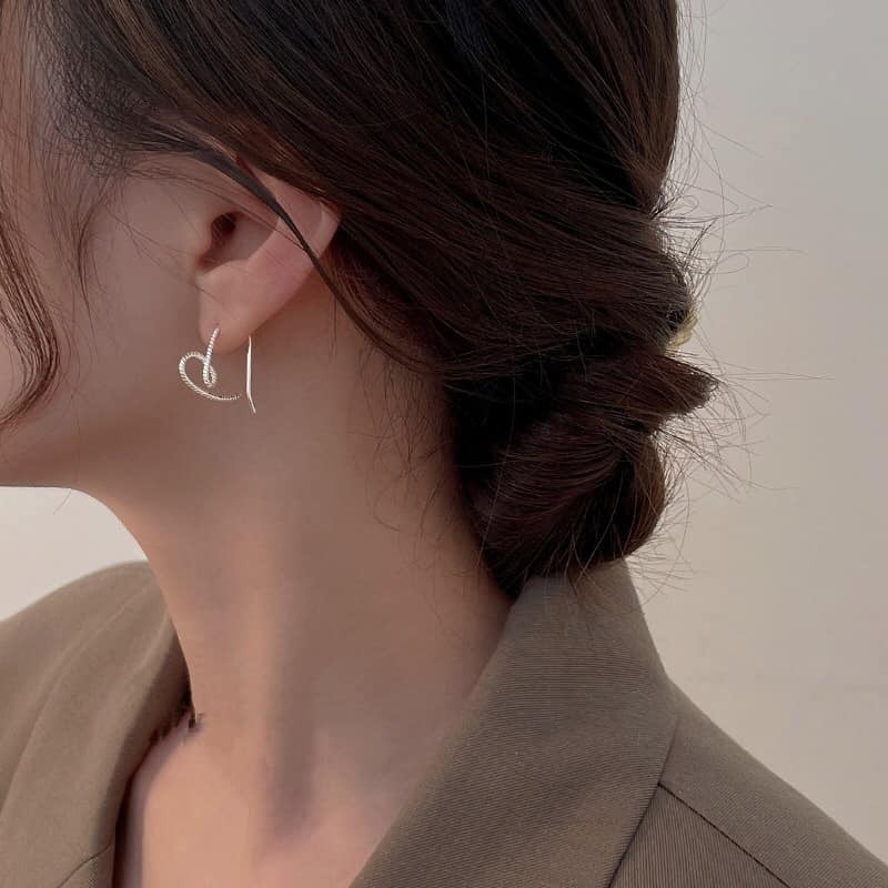 「現貨」極簡愛心耳環-細節圖4