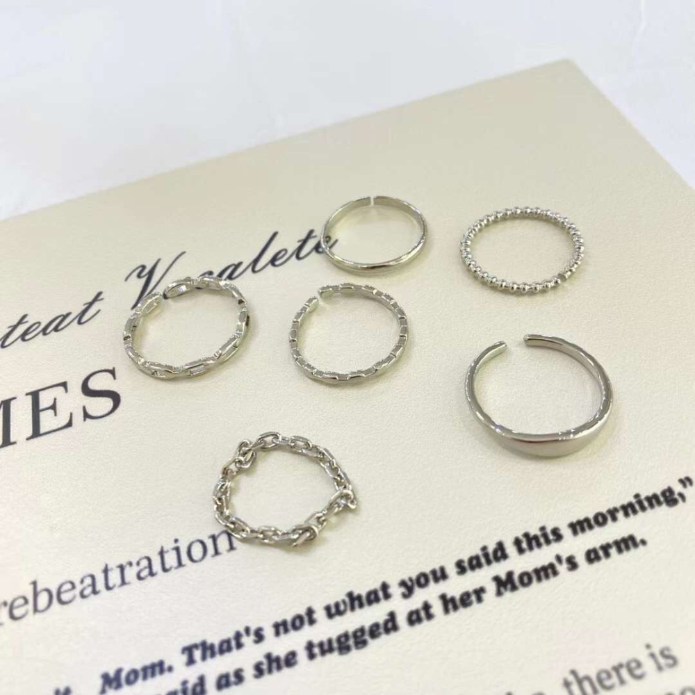 「現貨」韓國100%正韓  新款組合開口戒指 一組6個-細節圖3