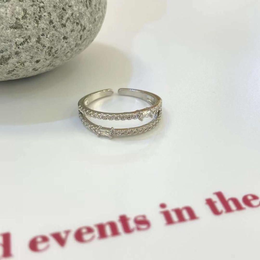 「現貨」韓國100%正韓  小方鑽戒指-細節圖2