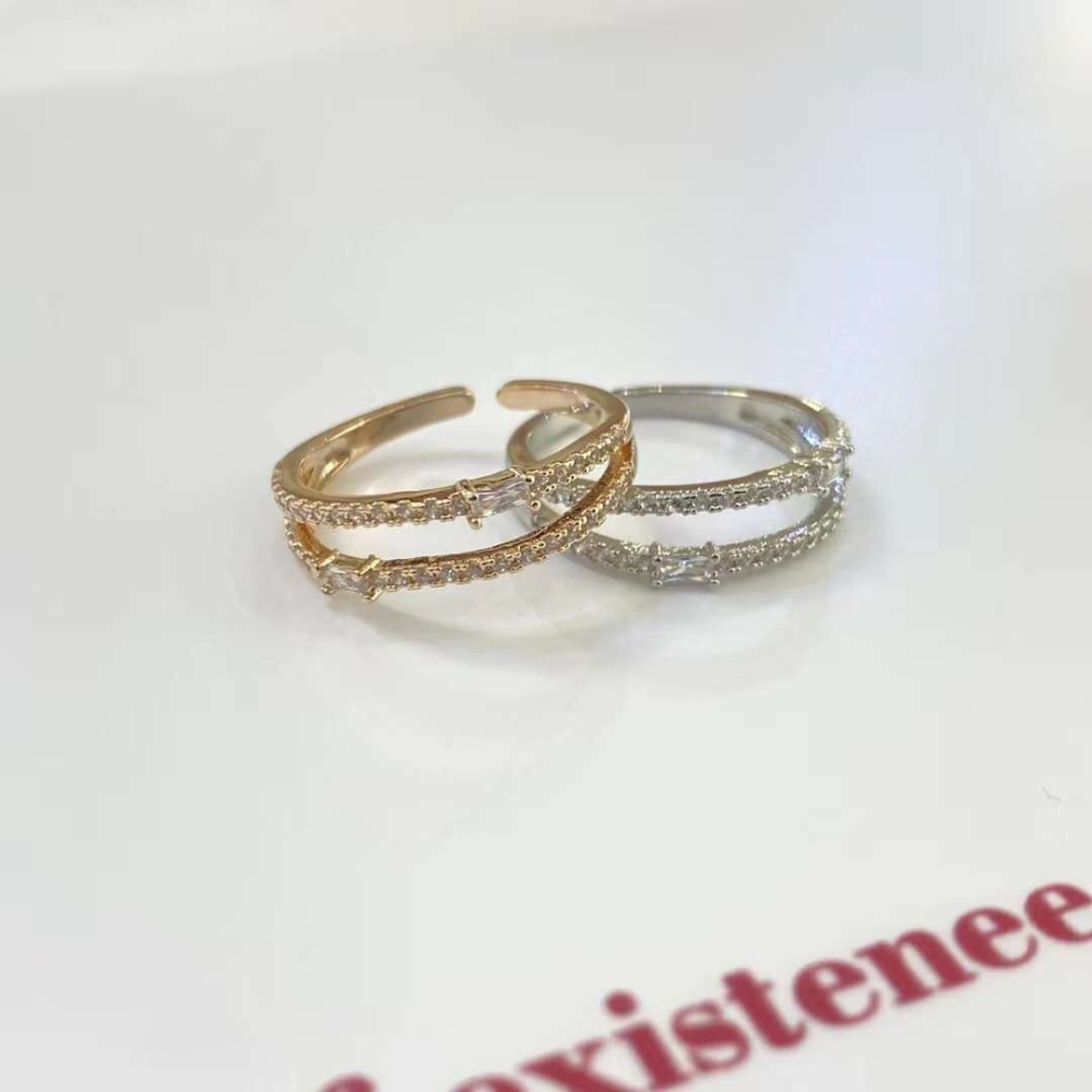 「現貨」韓國100%正韓  小方鑽戒指-細節圖3