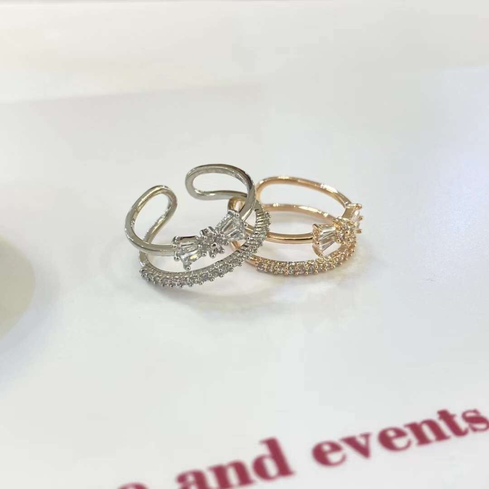 「現貨」韓國100%正韓  六個套戒組 新款 蝴蝶結鑽 戒指-細節圖2