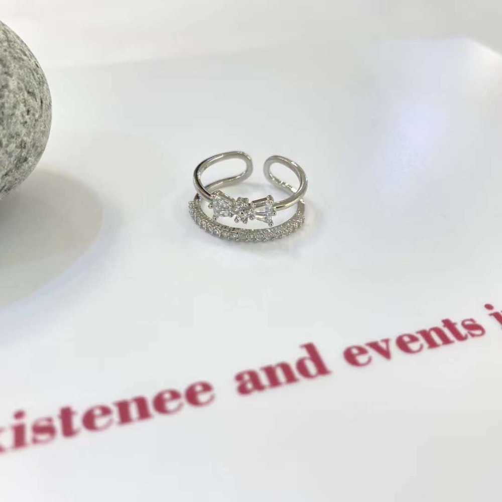 「現貨」韓國100%正韓  六個套戒組 新款 蝴蝶結鑽 戒指-規格圖3