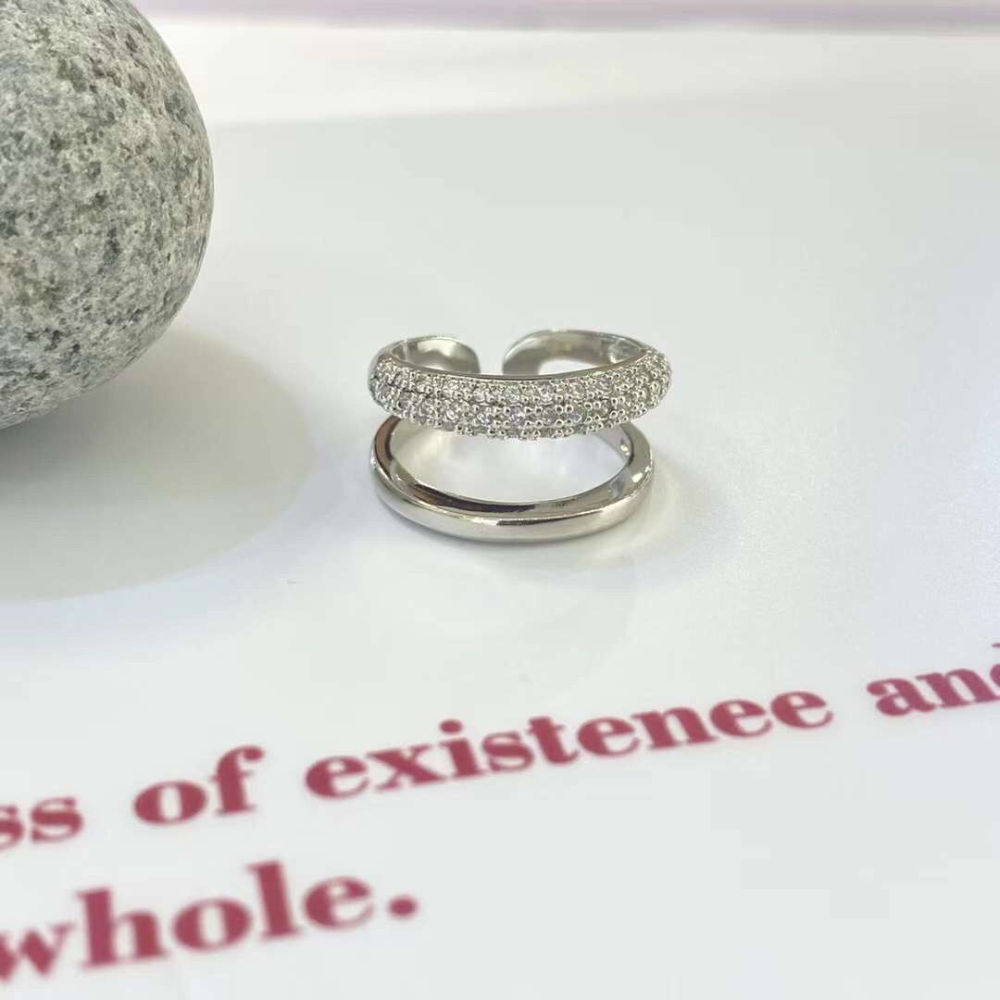 「現貨」韓國100%正韓  飾品 滿鑽戒指-細節圖2