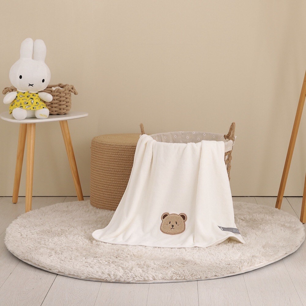 「現貨」珊瑚絨系列 - 日系小動物浴巾 - 熊熊款-細節圖2