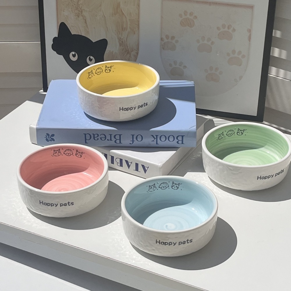 預購 / 陶瓷高腳貓碗可愛狗狗碗貓咪罐頭碗護頸不易打翻 /C80-細節圖3