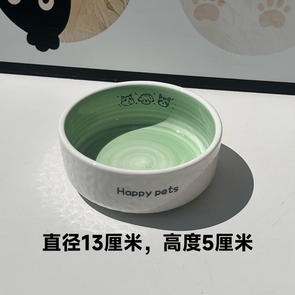 預購 / 陶瓷高腳貓碗可愛狗狗碗貓咪罐頭碗護頸不易打翻 /C80-細節圖5