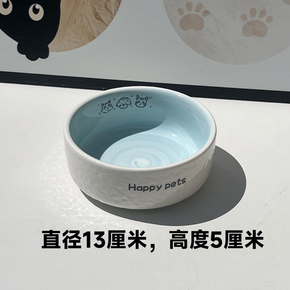 預購 / 陶瓷高腳貓碗可愛狗狗碗貓咪罐頭碗護頸不易打翻 /C80-規格圖9