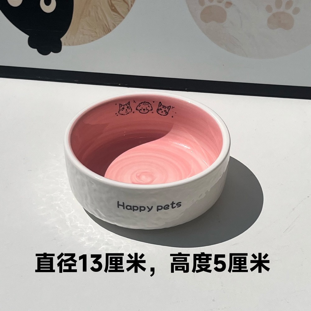 預購 / 陶瓷高腳貓碗可愛狗狗碗貓咪罐頭碗護頸不易打翻 /C80-規格圖9