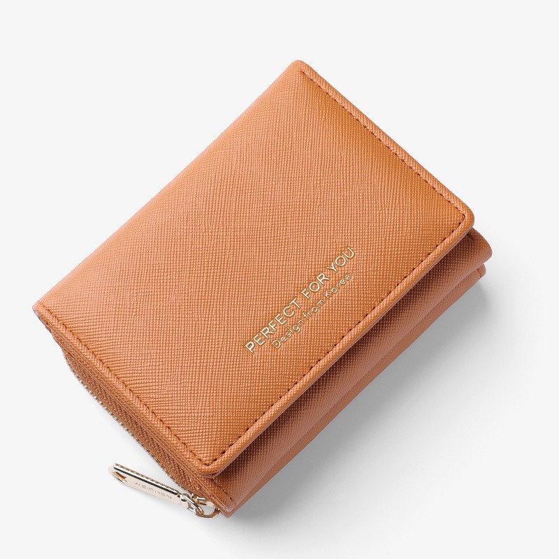 預購 / 時尚皮夾女短版十字紋錢夾高級感零皮夾大容量 / C82-細節圖6