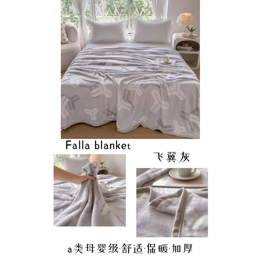 預購款C83 / A類牛奶絨毛毯ins秋冬加厚保暖床單法萊絨辦公室午睡毯雙面絨-細節圖8