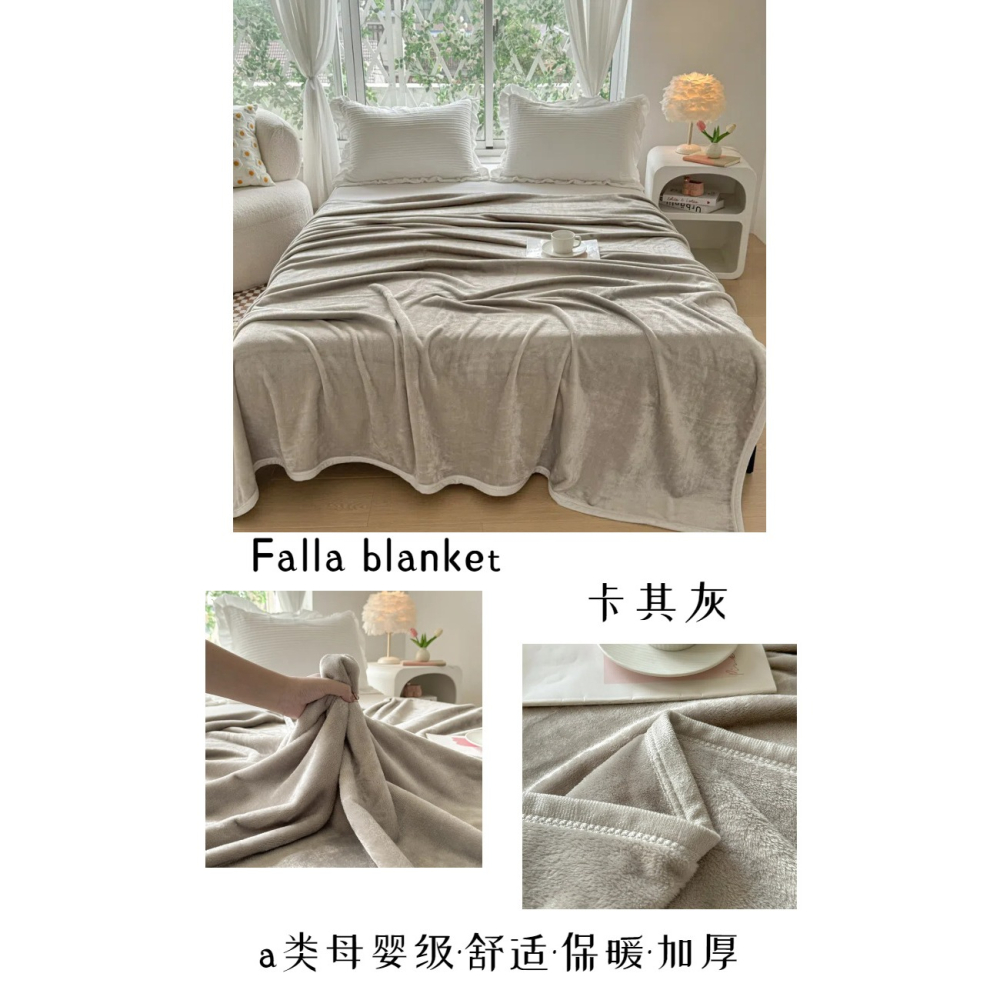 預購款C83 / A類牛奶絨毛毯ins秋冬加厚保暖床單法萊絨辦公室午睡毯雙面絨-細節圖11