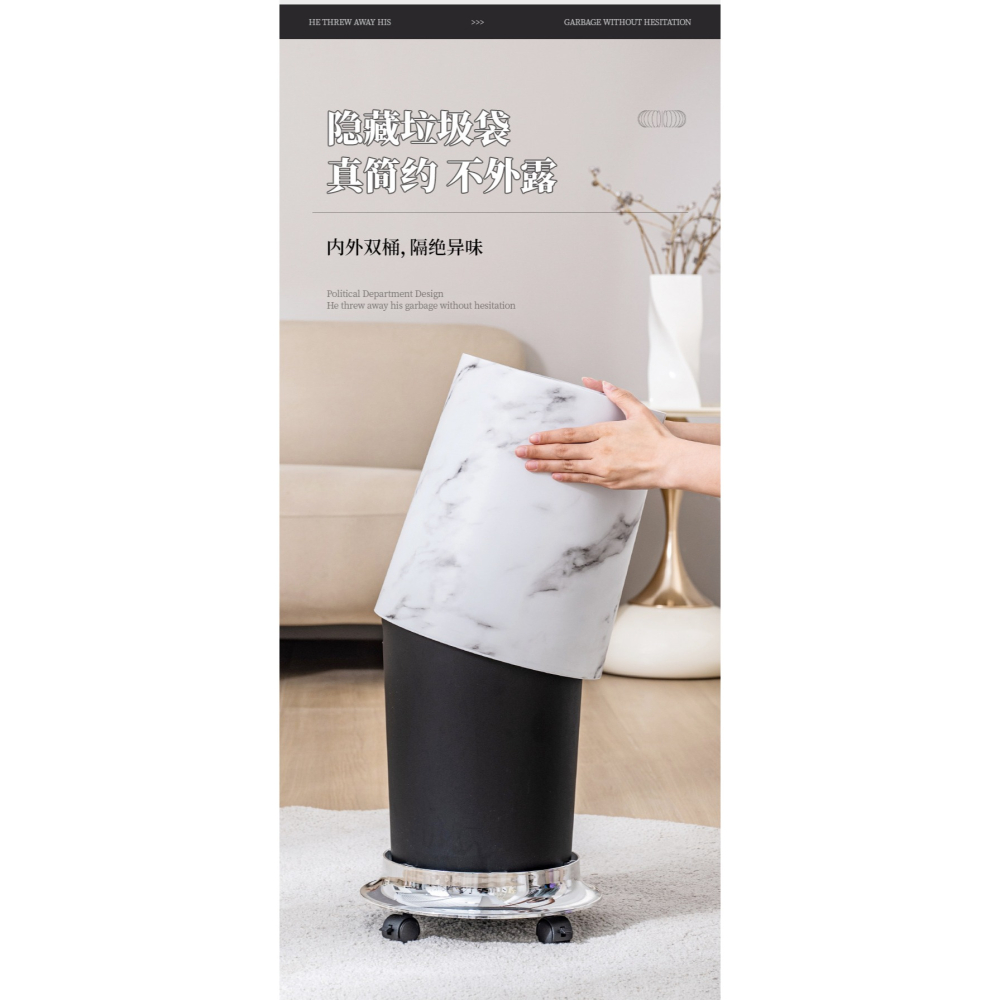 預購款 C86 / 家用客廳衛浴廁所廚房專用臥室垃圾桶 / F8nQ8xtd-細節圖3