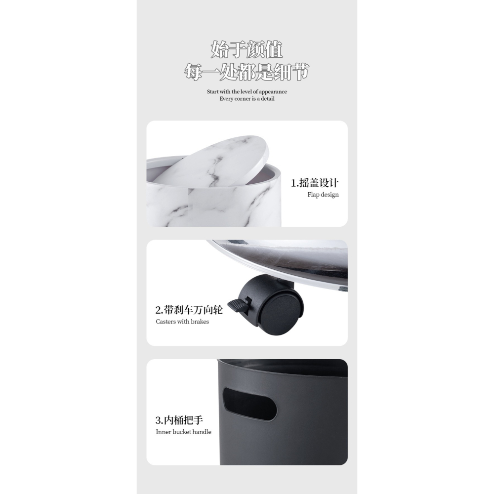 預購款 C86 / 家用客廳衛浴廁所廚房專用臥室垃圾桶 / F8nQ8xtd-細節圖5