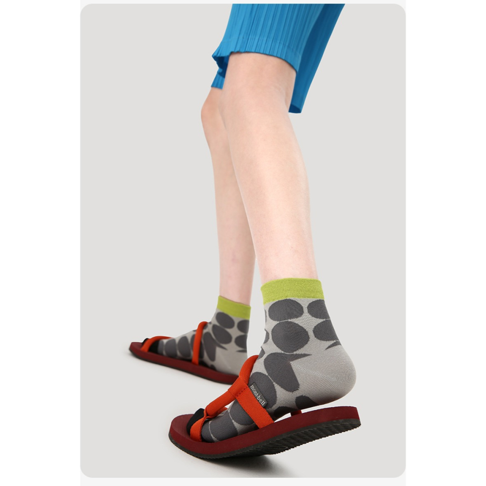 預購款 C89 / 小眾設計女夏季薄款個性拼色條紋透氣吸汗運動圓點短襪-細節圖10