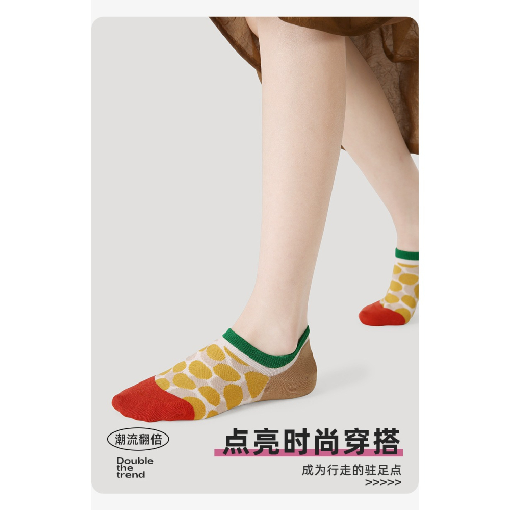 預購款 C90/ 日系撞色波點春夏船襪女防滑不掉跟淺口隱形襪-細節圖7