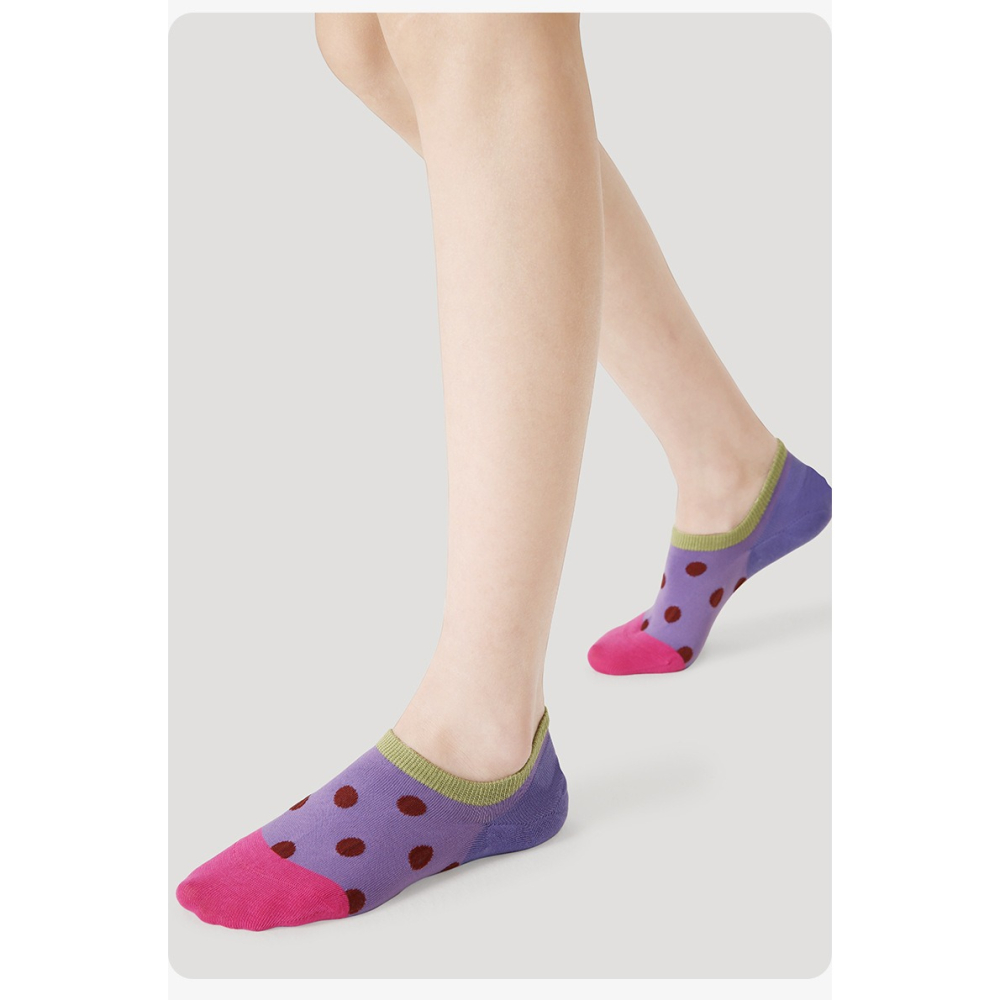 預購款 C90/ 日系撞色波點春夏船襪女防滑不掉跟淺口隱形襪-細節圖8