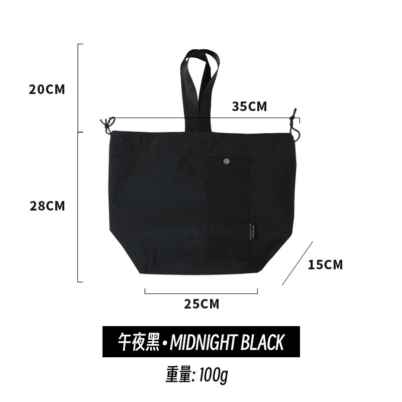 預購款 C97/ 韓國新款便當袋防水上班韓版大純色手提束口雙層學生用便當包-細節圖7