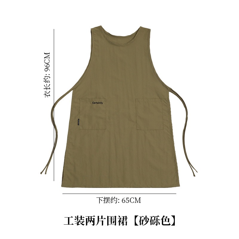 預購款 C98/防污家用圍裙加長日韓式廚房圍兜畫畫咖啡店工作服-細節圖6