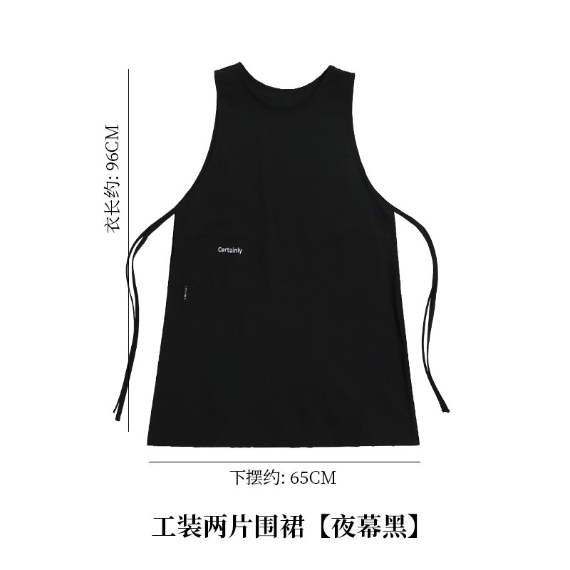 預購款 C98/防污家用圍裙加長日韓式廚房圍兜畫畫咖啡店工作服-細節圖7