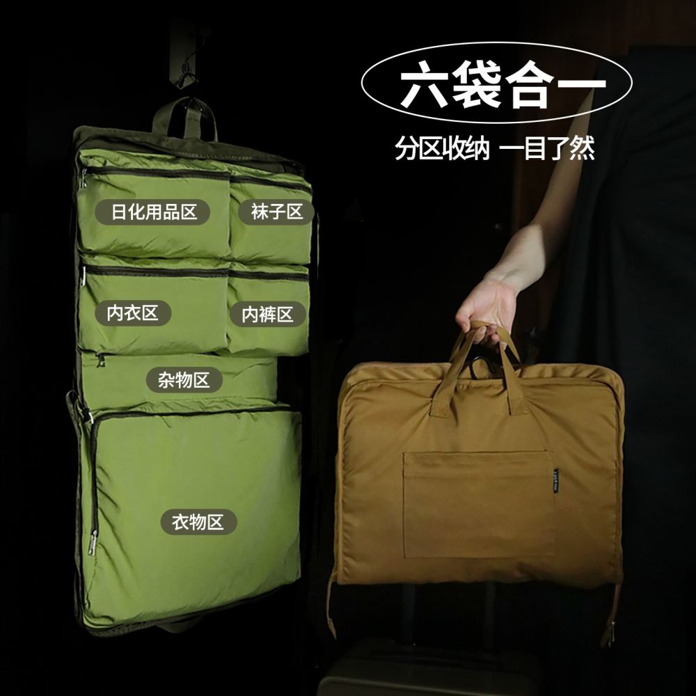 預購款C123 / 旅行包大容量輕便六合一行李箱收納出差旅行包可套拉桿箱手提包-細節圖2