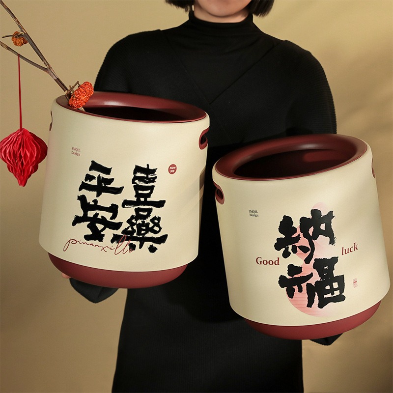 預購款C124 / 2025年新垃圾桶客廳臥室12L大容量高顏值輕奢雙手可提創意收納桶-細節圖2