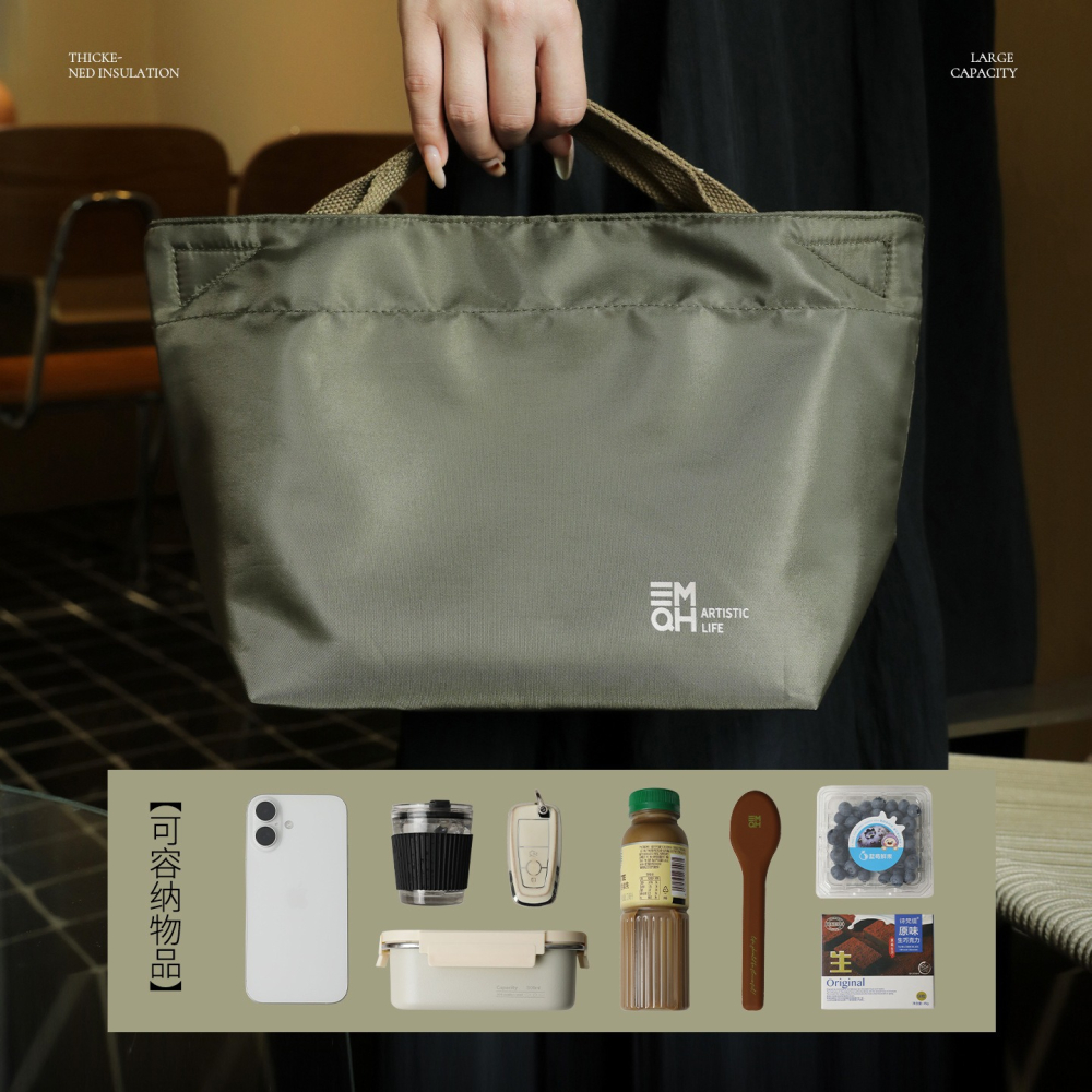 預購款C125 / 2025年新保溫便當包手拎大容量高顏值上班族便攜手提包學生便當袋-細節圖9