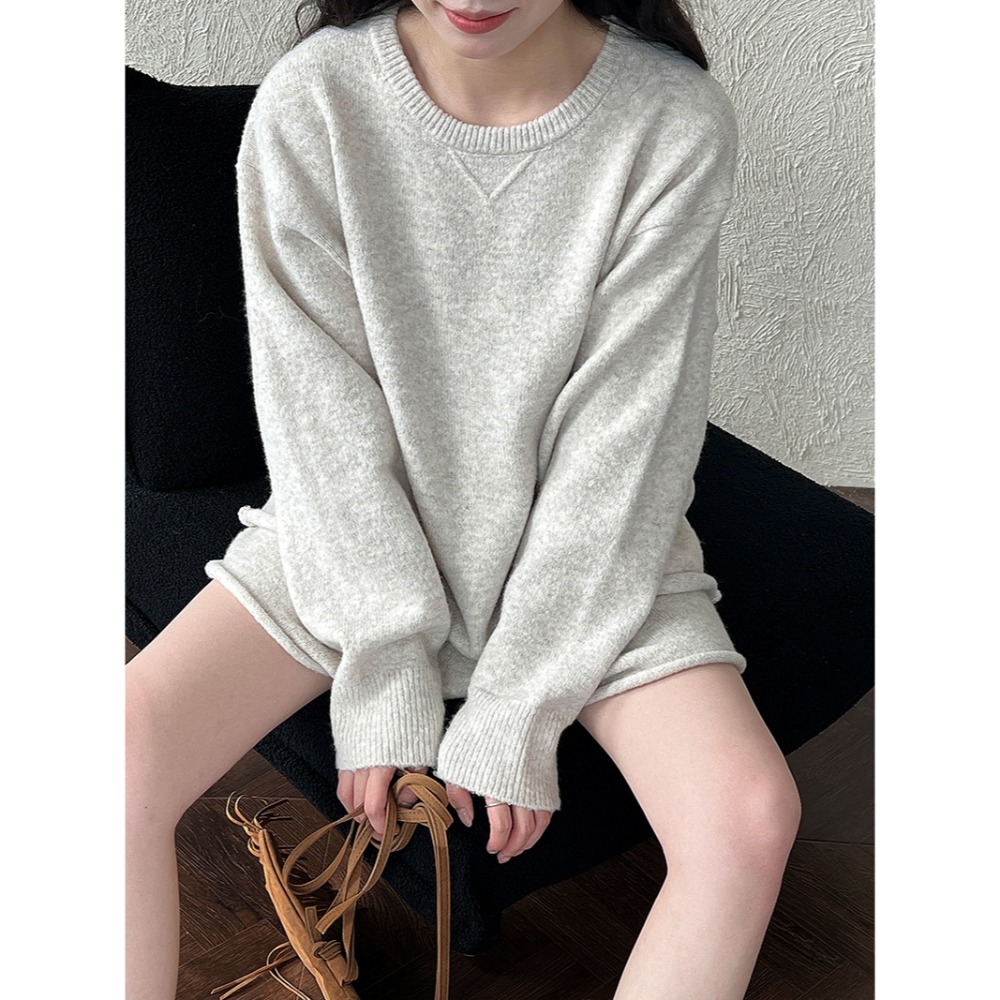 預購款C131 / 鹿西韓系軟糯羊毛針織上衣+短褲寬鬆兩件套-規格圖7