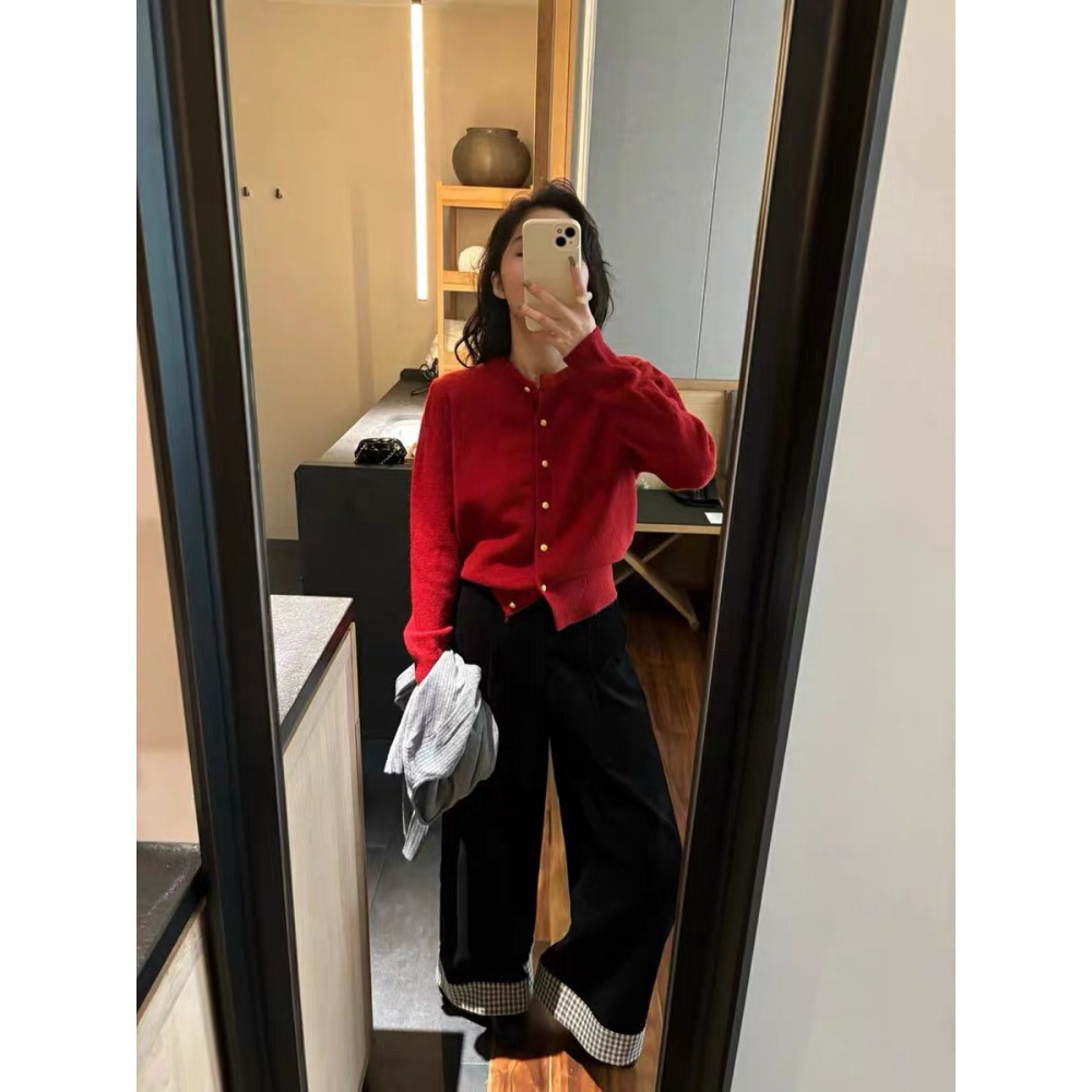 預購款C135 / 韓國單eg家！ 2025秋季溫柔百搭顯瘦小金扣開襟衫休閒長袖針織衫-細節圖3