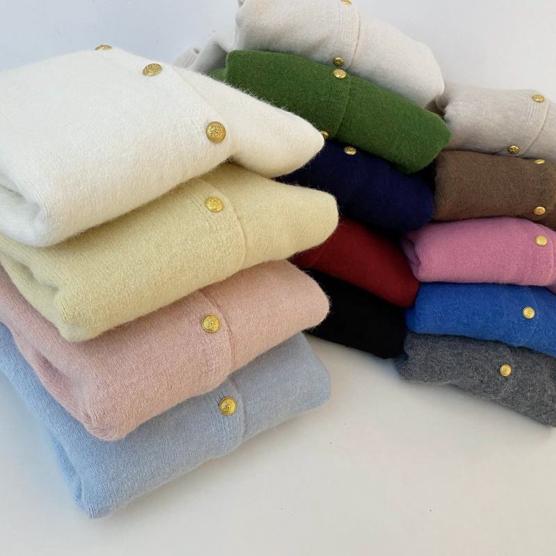 預購款C135 / 韓國單eg家！ 2025秋季溫柔百搭顯瘦小金扣開襟衫休閒長袖針織衫-細節圖11