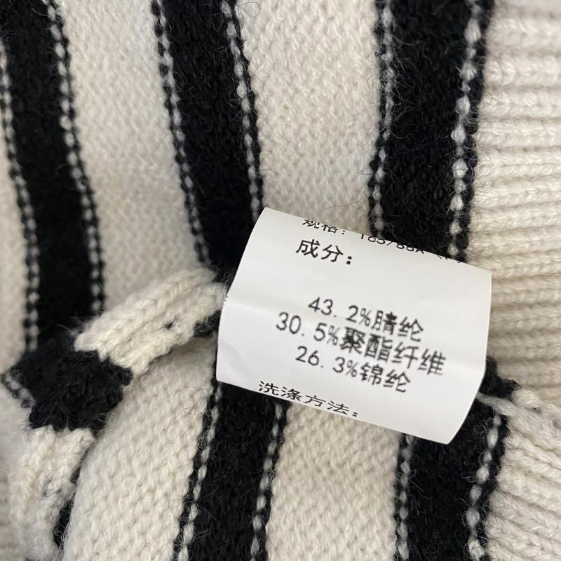 預購款C139 / 2025秋季全新慵懶寬鬆休閒拉鍊POLO翻領條紋毛衣-細節圖7