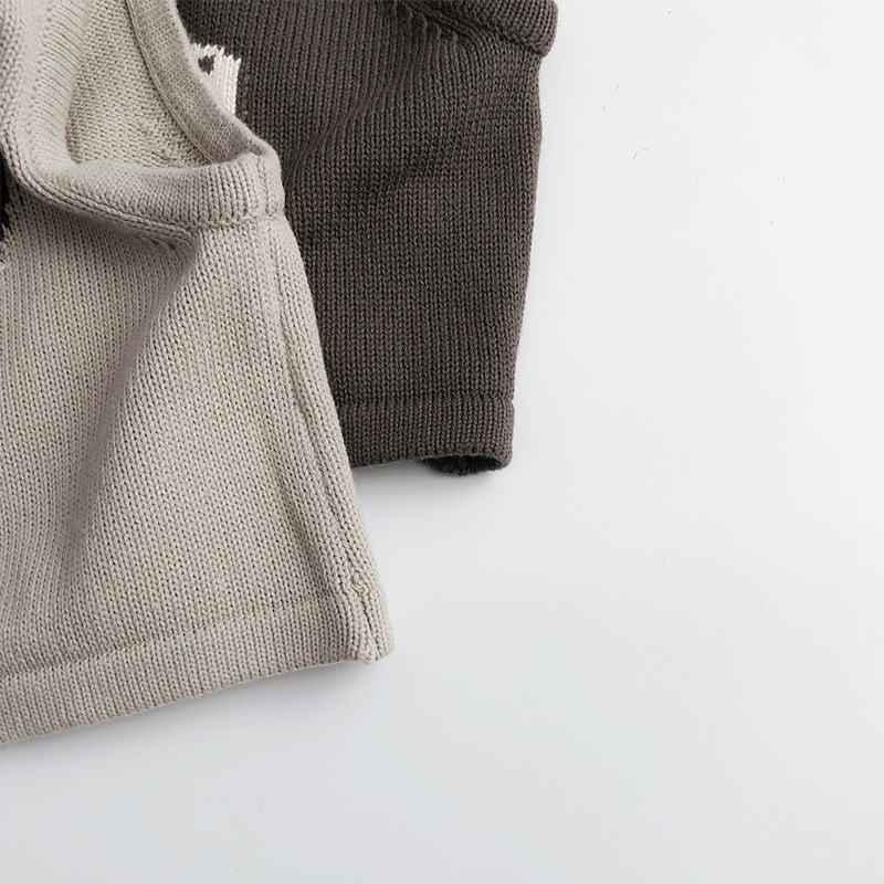 預購款C149/ 插畫版～全棉春韓版童裝男女森系動物馬甲春秋背心無袖提花針織棉-細節圖4